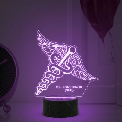 Personalized Led Lamp Customized with Name and Logo Multicolored Desk Table lamp Gift For Doctors
